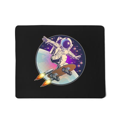 Retro Rocket Skateboarding Space Astronaut Mousepad