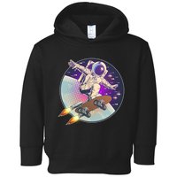 Retro Rocket Skateboarding Space Astronaut Toddler Hoodie