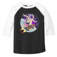 Retro Rocket Skateboarding Space Astronaut Toddler Fine Jersey T-Shirt
