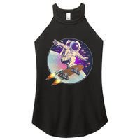 Retro Rocket Skateboarding Space Astronaut Women's Perfect Tri Rocker Tank