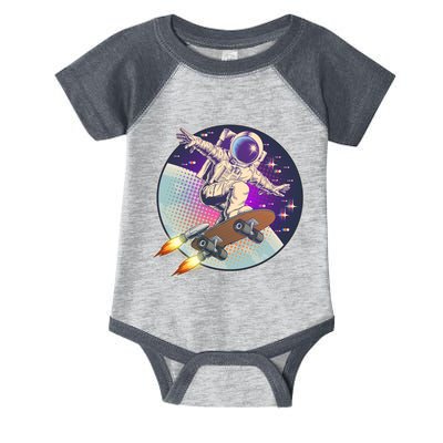 Retro Rocket Skateboarding Space Astronaut Infant Baby Jersey Bodysuit