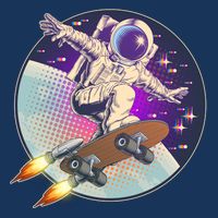 Retro Rocket Skateboarding Space Astronaut Infant Baby Jersey Bodysuit