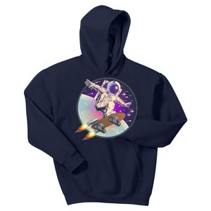 Retro Rocket Skateboarding Space Astronaut Kids Hoodie