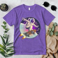 Retro Rocket Skateboarding Space Astronaut Premium T-Shirt