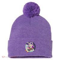 Retro Rocket Skateboarding Space Astronaut Pom Pom 12in Knit Beanie