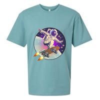 Retro Rocket Skateboarding Space Astronaut Sueded Cloud Jersey T-Shirt