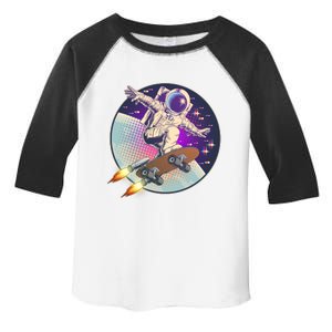 Retro Rocket Skateboarding Space Astronaut Toddler Fine Jersey T-Shirt