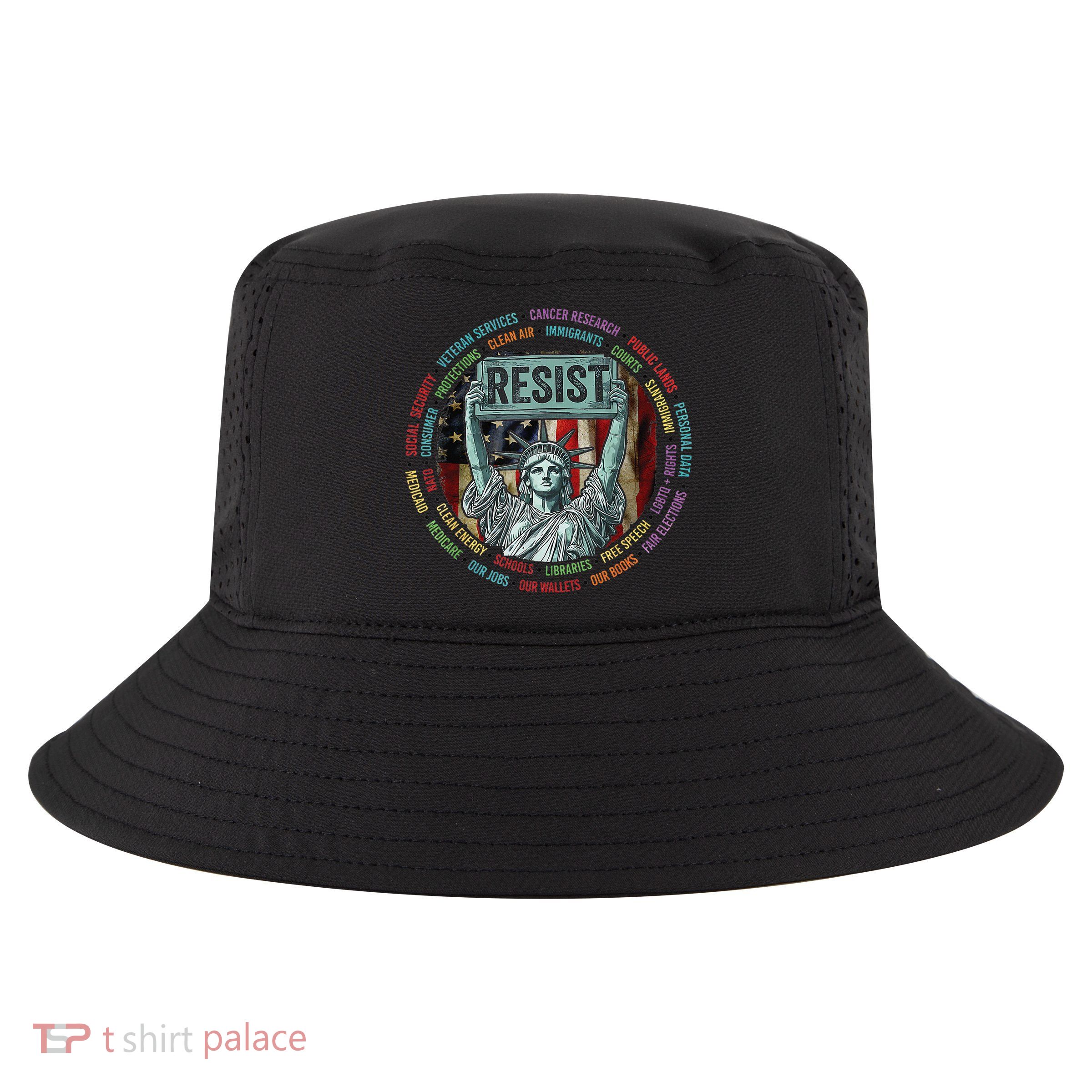 Resist Resistance Statue Of Liberty Hands Off Protest Cool Comfort Performance Bucket Hat