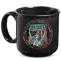 Resist Resistance Statue Of Liberty Hands Off Protest 15oz Campfire Ceramic Mug