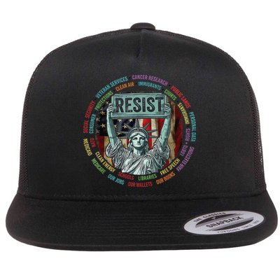 Resist Resistance Statue Of Liberty Hands Off Protest Flatbill Hat
