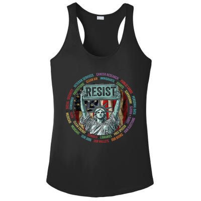 Resist Resistance Statue Of Liberty Hands Off Protest Ladies PosiCharge Competitor Racerback Tank