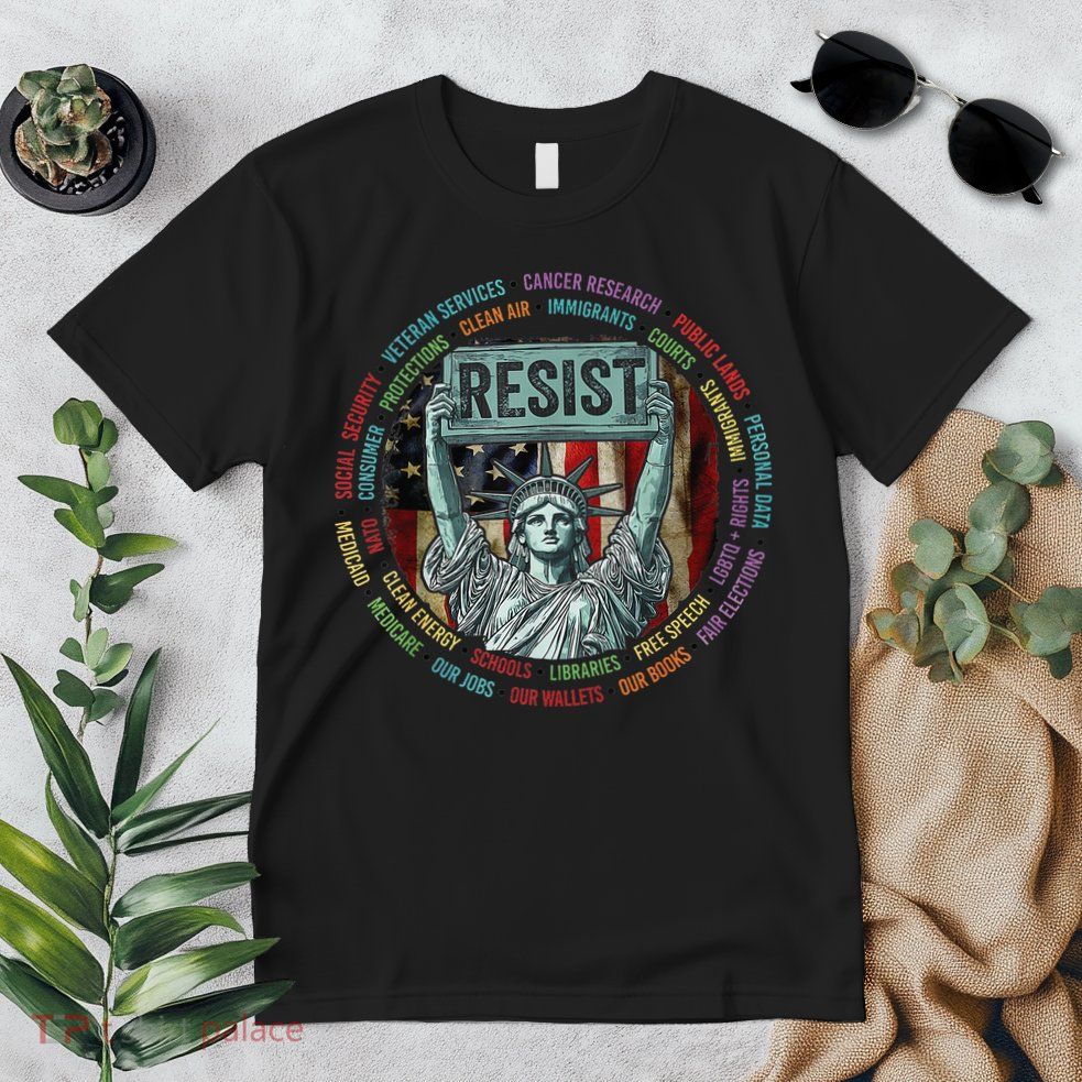 Resist Resistance Statue Of Liberty Hands Off Protest Premium T-Shirt