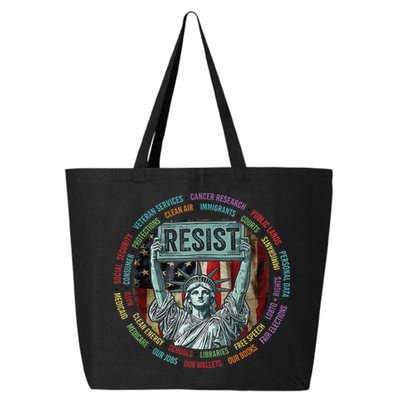 Resist Resistance Statue Of Liberty Hands Off Protest 25L Jumbo Tote