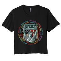 Resist Resistance Statue Of Liberty Hands Off Protest Women's Crop Top Tee
