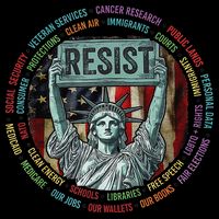 Resist Resistance Statue Of Liberty Hands Off Protest Women's Crop Top Tee