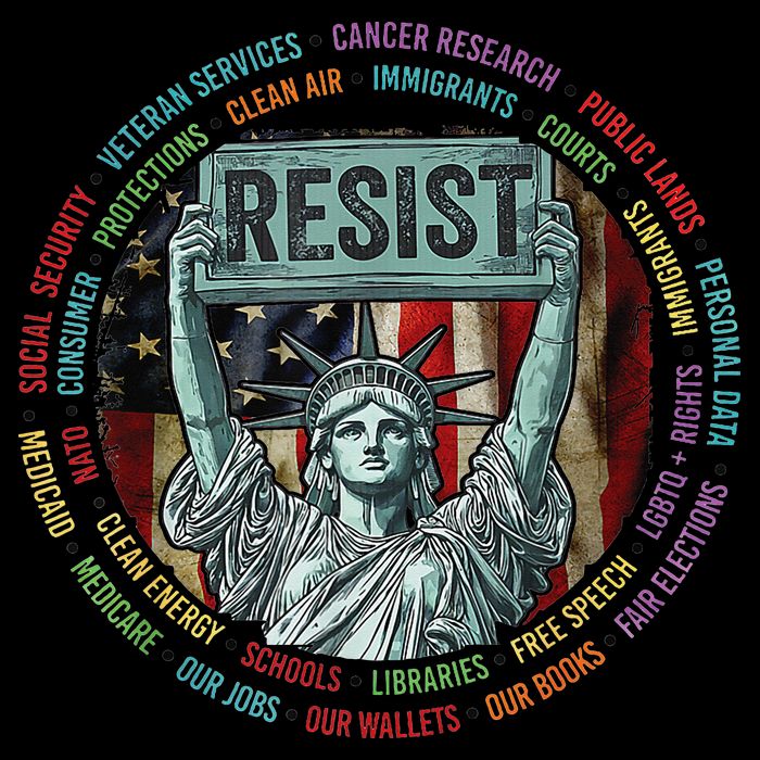 Resist Resistance Statue Of Liberty Hands Off Protest Cropped Pullover Crew