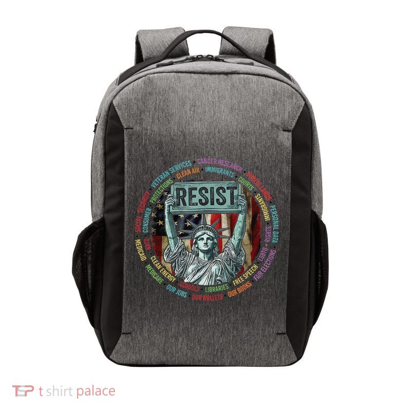 Resist Resistance Statue Of Liberty Hands Off Protest Vector Backpack