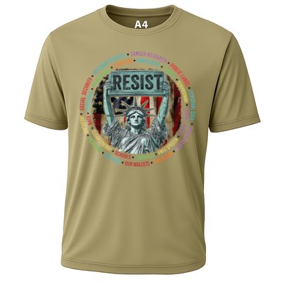 Resist Resistance Statue Of Liberty Hands Off Protest Performance Shirt