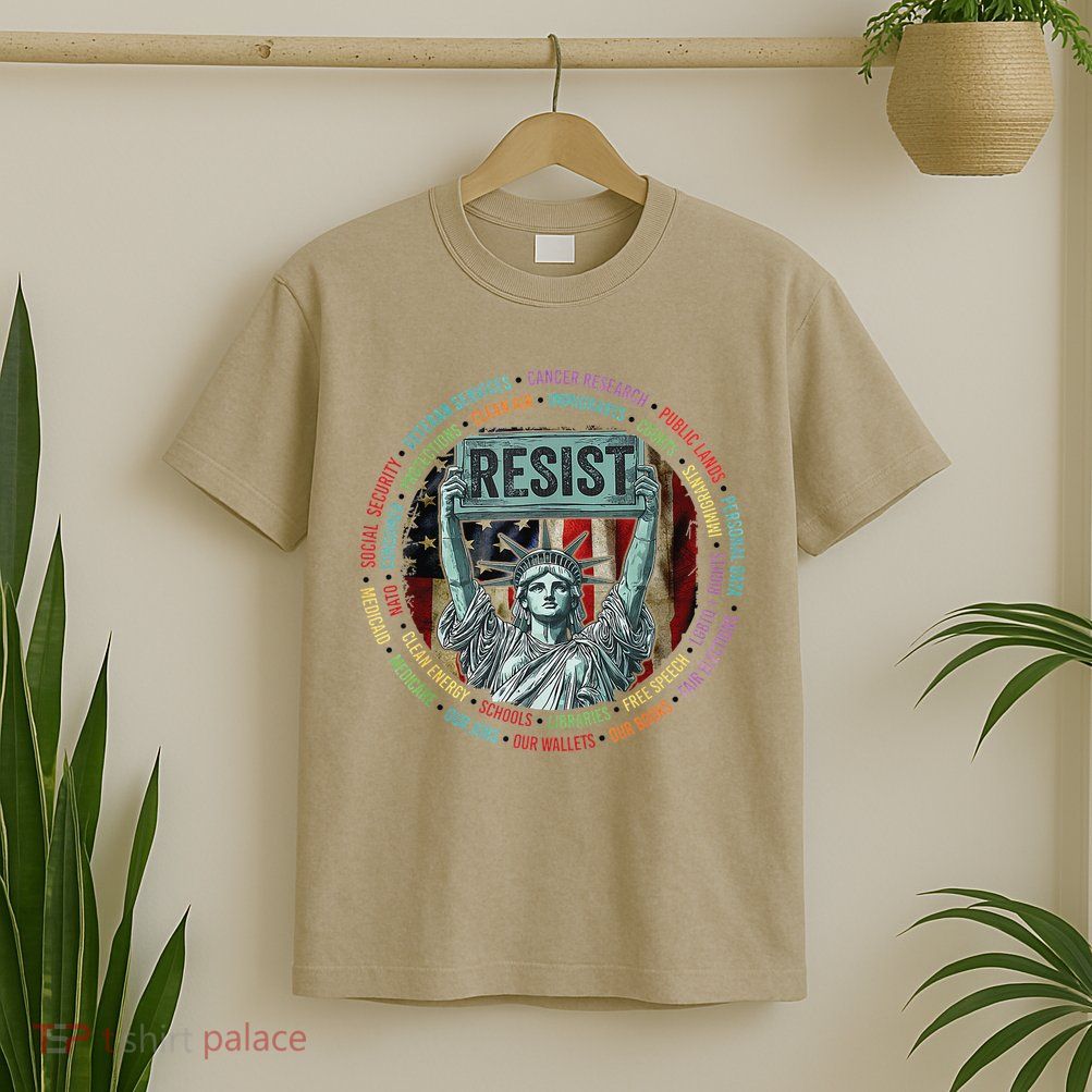 Resist Resistance Statue Of Liberty Hands Off Protest T-Shirt