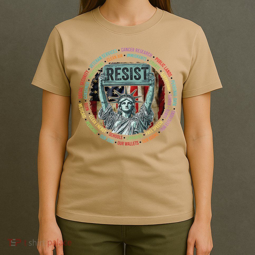 Resist Resistance Statue Of Liberty Hands Off Protest T-Shirt