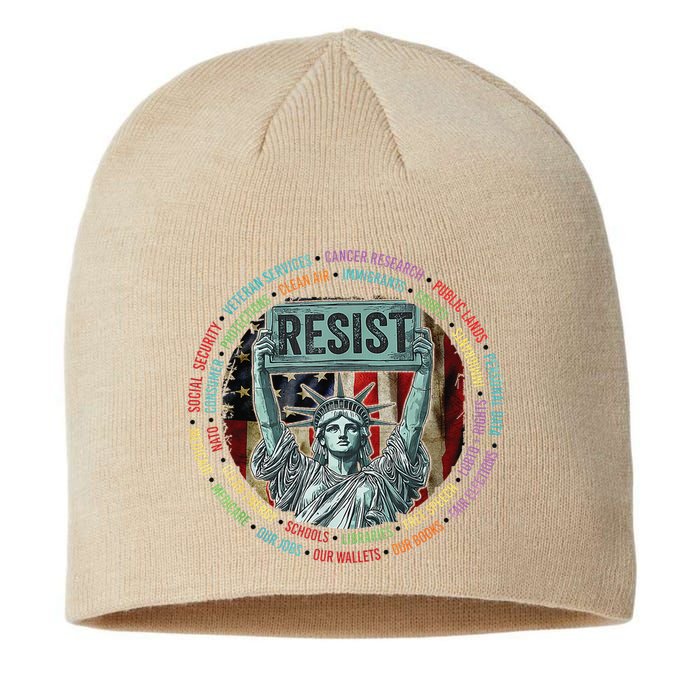 Resist Resistance Statue Of Liberty Hands Off Protest Sustainable Beanie