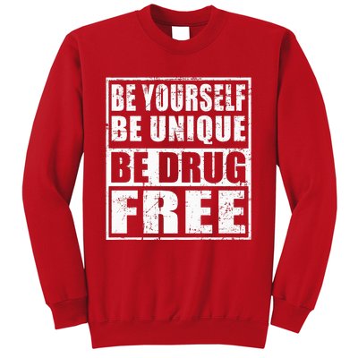 Red Ribbon Squad Week Be Yourself Be Unique Be Drug Free Sweatshirt