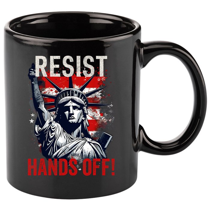 Resist Resistance Statue Of Liberty Hands Off Protest USA  11oz C Handle Ceramic Mug