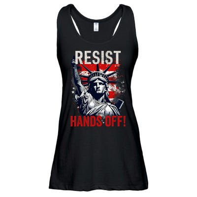 Resist Resistance Statue Of Liberty Hands Off Protest USA  Ladies Essential Flowy Tank