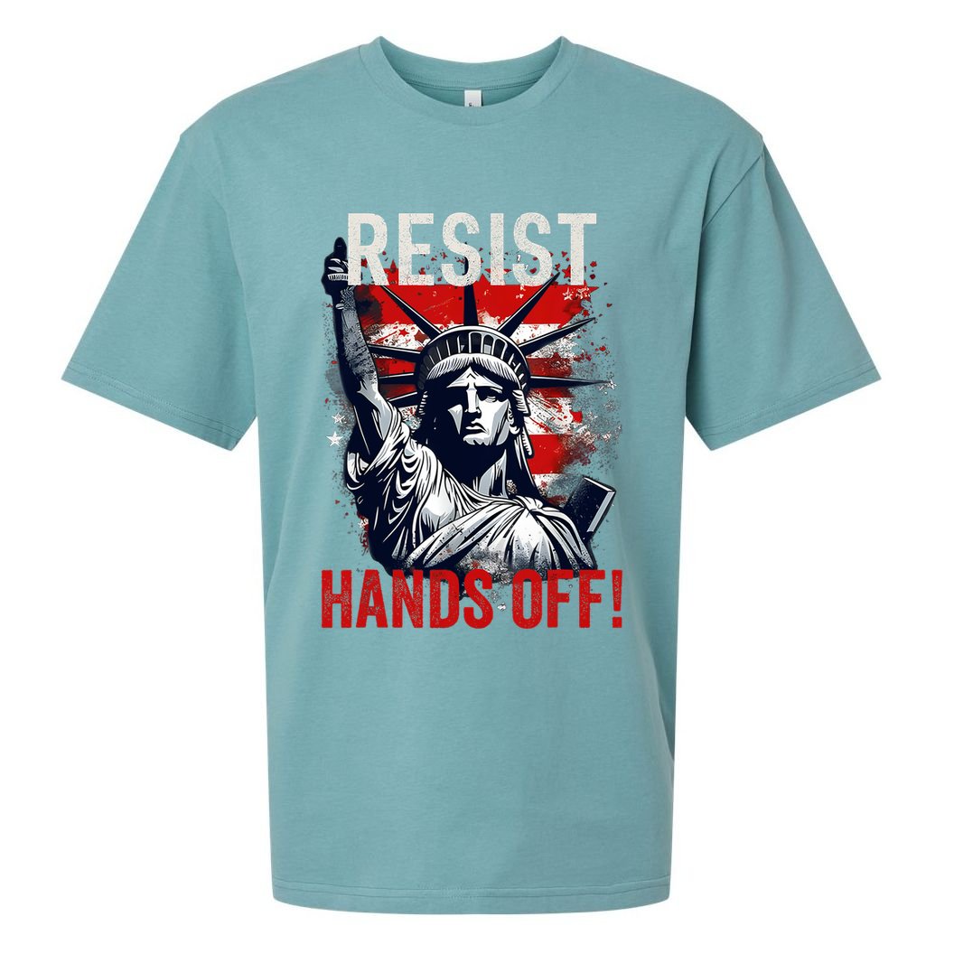 Resist Resistance Statue Of Liberty Hands Off Protest USA  Sueded Cloud Jersey T-Shirt