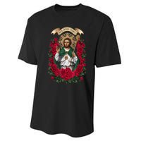 Red Roses San Judas Tadeo Con Bandera De MéXico God Performance Sprint T-Shirt