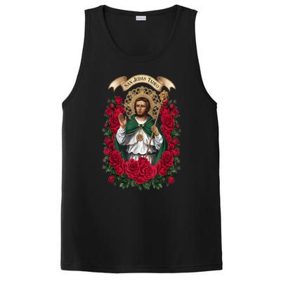 Red Roses San Judas Tadeo Con Bandera De MéXico God PosiCharge Competitor Tank