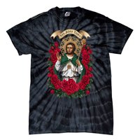 Red Roses San Judas Tadeo Con Bandera De MéXico God Tie-Dye T-Shirt