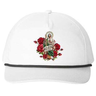 Red Roses San Judas Tadeo Con Bandera De MéXico Snapback Five-Panel Rope Hat