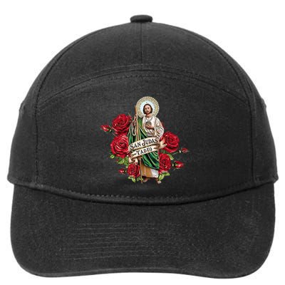 Red Roses San Judas Tadeo Con Bandera De MéXico 7-Panel Snapback Hat