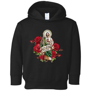 Red Roses San Judas Tadeo Con Bandera De MéXico Toddler Hoodie