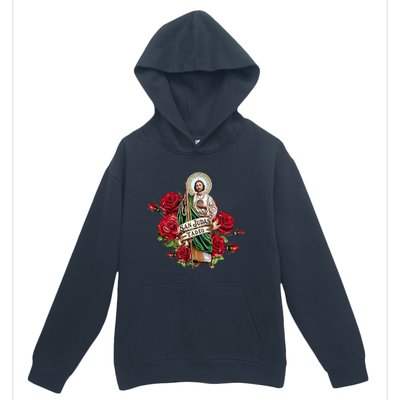 Red Roses San Judas Tadeo Con Bandera De MéXico Urban Pullover Hoodie