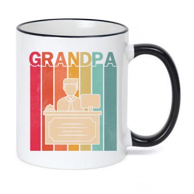 Receptionist Retro Style Vintage Grandpa Graphic Fathers Day Gift 11oz Black Color Changing Mug