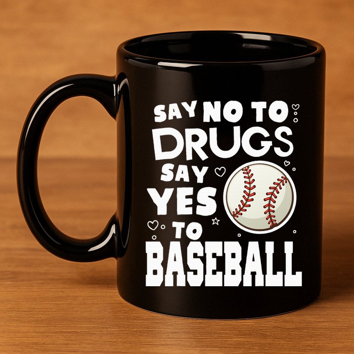 Red Ribbon Squad Week Say No To Say Yes To BaseBall 11oz C Handle Ceramic Mug