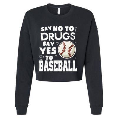 Red Ribbon Squad Week Say No To Say Yes To BaseBall Cropped Pullover Crew