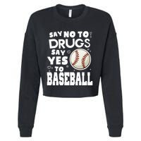 Red Ribbon Squad Week Say No To Say Yes To BaseBall Cropped Pullover Crew