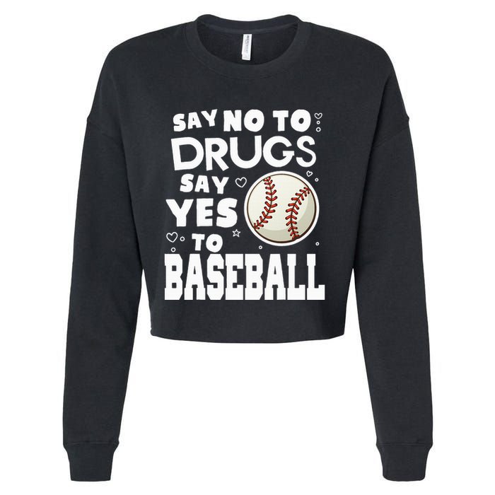 Red Ribbon Squad Week Say No To Say Yes To BaseBall Cropped Pullover Crew