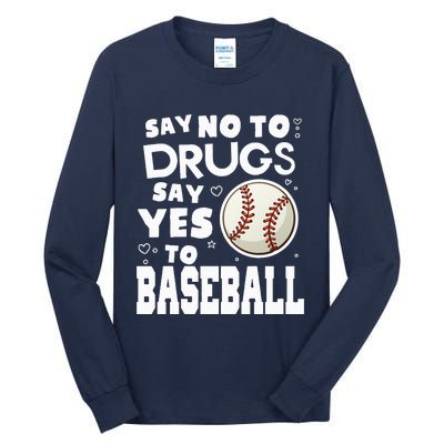 Red Ribbon Squad Week Say No To Say Yes To BaseBall Tall Long Sleeve T-Shirt