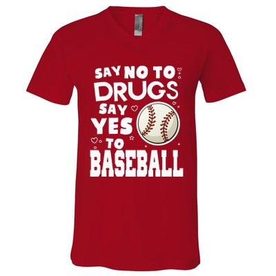 Red Ribbon Squad Week Say No To Say Yes To BaseBall V-Neck T-Shirt