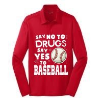 Red Ribbon Squad Week Say No To Say Yes To BaseBall Silk Touch Performance Long Sleeve Polo