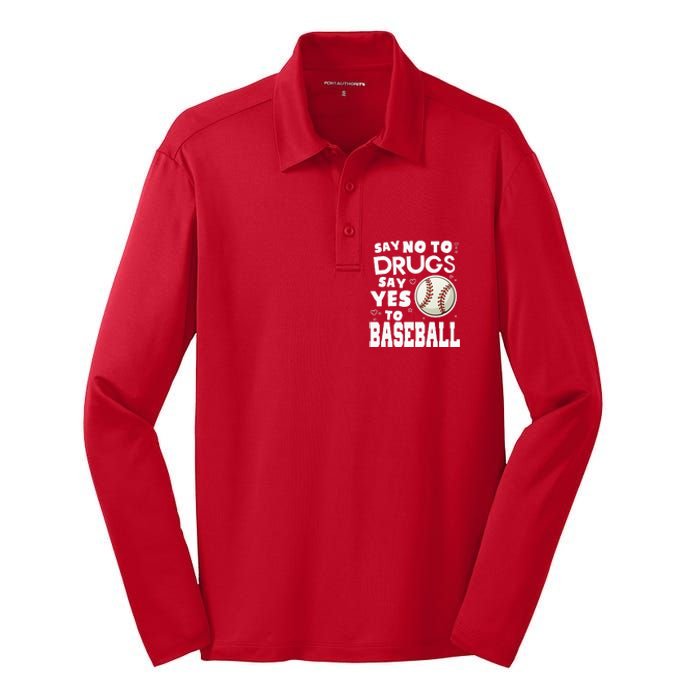 Red Ribbon Squad Week Say No To Say Yes To BaseBall Silk Touch Performance Long Sleeve Polo