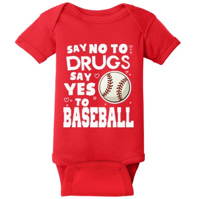 Red Ribbon Squad Week Say No To Say Yes To BaseBall Baby Bodysuit