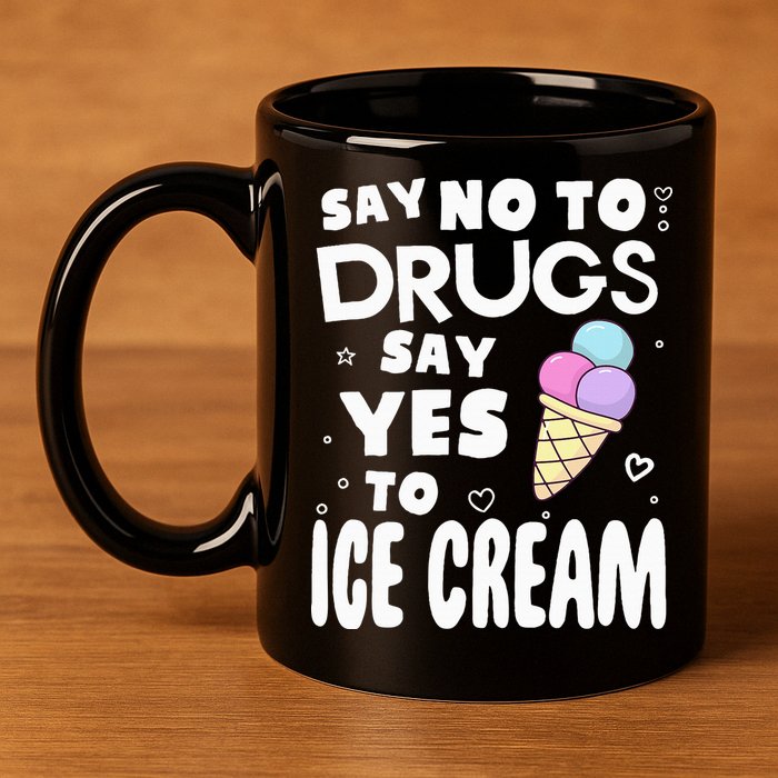 Red Ribbon Squad Week Say No To Say Yes To ICE CREAM 11oz C Handle Ceramic Mug