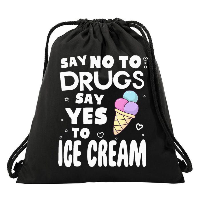Red Ribbon Squad Week Say No To Say Yes To ICE CREAM Drawstring Bag