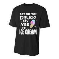 Red Ribbon Squad Week Say No To Say Yes To ICE CREAM Youth Performance Sprint T-Shirt