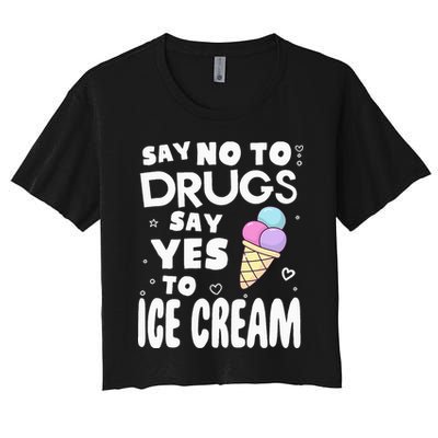 Red Ribbon Squad Week Say No To Say Yes To ICE CREAM Crop Top